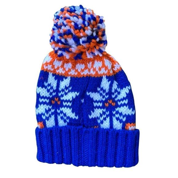 New York Islanders Cuffed Knit Beanie Hat with Pom Unisex Winter American Needle - Picture 2 of 2
